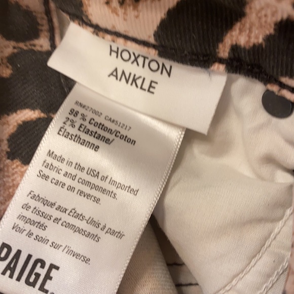 Paige Hoxton Ankle Pink Brown Leopard Jeans Sz 25 - Picture 10 of 10